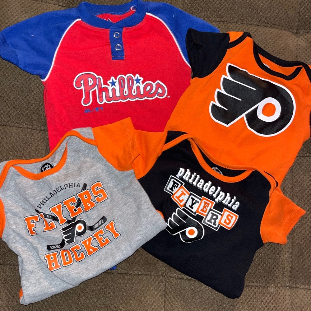Lot of 4 Philadelphia sports onesies